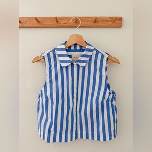 Sézane Harmonie Blue/Ecru Striped Shirt 36/4 Brand New Sold Out